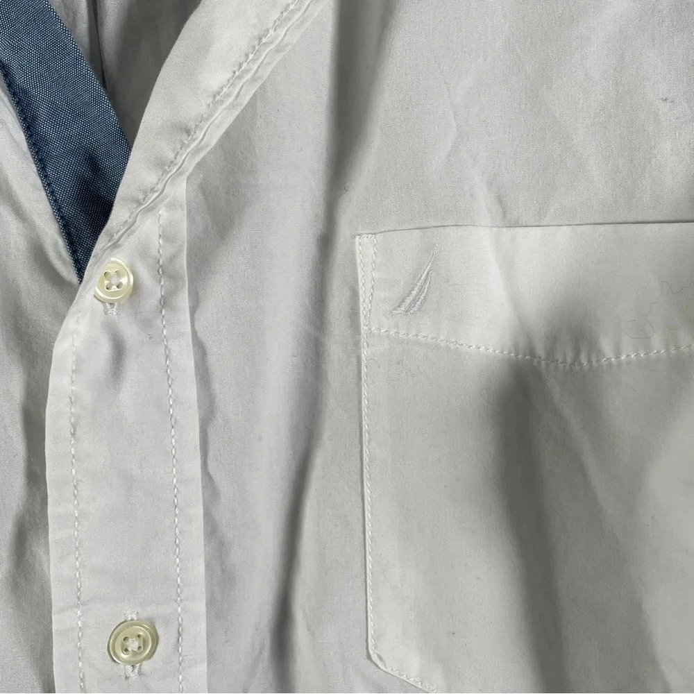 Nautica Mens White Button Down Shirt Size XL - Picture 2 of 6